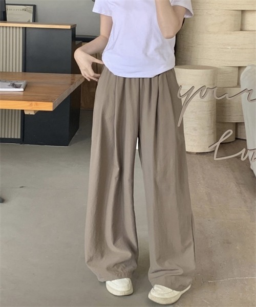 FREE STYLISTS(フリー スタイリスト)の「ウエストゴム ワイドタックパンツ(その他パンツ・レディース・ベージュ/ピンク/ブラック/グレー/モカ・L/XL/M)」の12枚目の写真