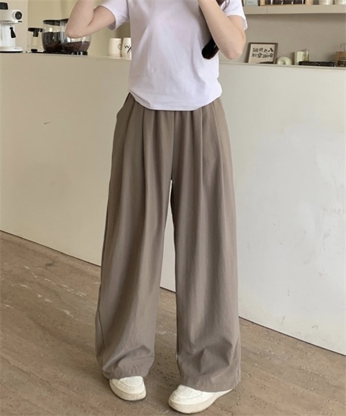 FREE STYLISTS(フリー スタイリスト)の「ウエストゴム ワイドタックパンツ(その他パンツ・レディース・ベージュ/ピンク/ブラック/グレー/モカ・L/XL/M)」の13枚目の写真