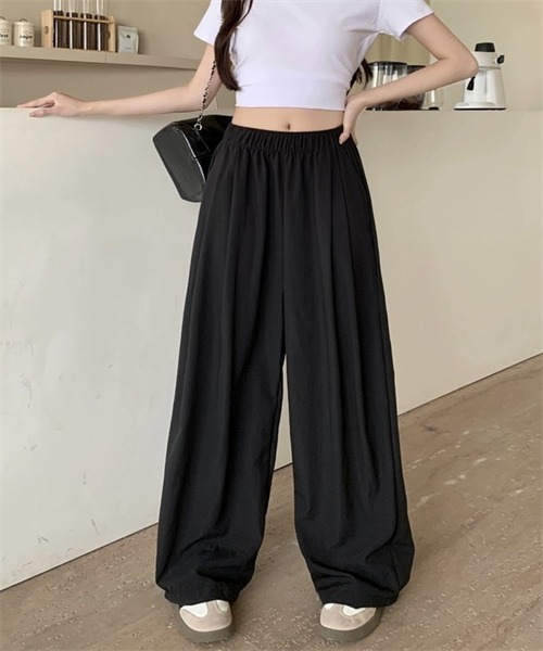 FREE STYLISTS(フリー スタイリスト)の「ウエストゴム ワイドタックパンツ(その他パンツ・レディース・ベージュ/ピンク/ブラック/グレー/モカ・L/XL/M)」の17枚目の写真