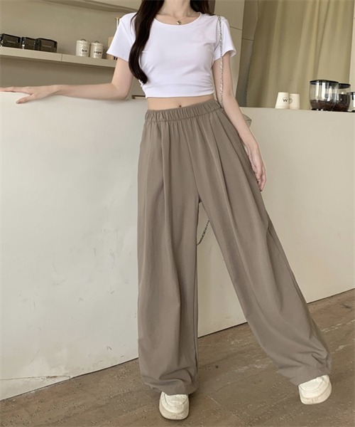 FREE STYLISTS(フリー スタイリスト)の「ウエストゴム ワイドタックパンツ(その他パンツ・レディース・ベージュ/ピンク/ブラック/グレー/モカ・L/XL/M)」の15枚目の写真