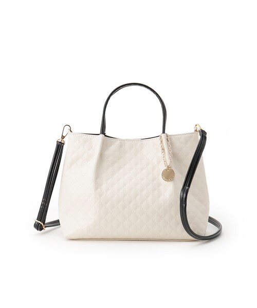 OPAQUE.CLIP（オペークドットクリップ）の「◆新色追加【2WAY】シンプルミドルトートバッグ（トートバッグ・レディース・アイボリー系/シルバー/ブラック系/ホワイト系7・00）」の5枚目の写真