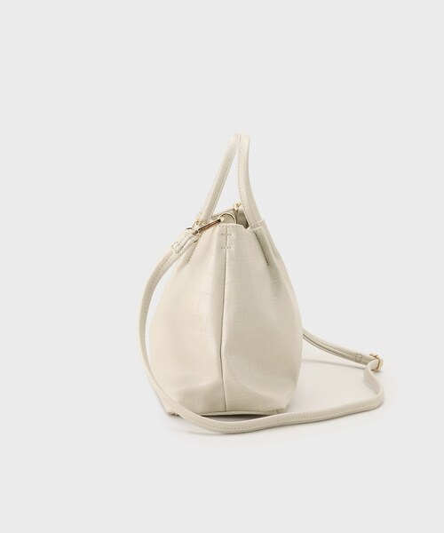 OPAQUE.CLIP（オペークドットクリップ）の「◆新色追加【2WAY】シンプルミドルトートバッグ（トートバッグ・レディース・アイボリー系/シルバー/ブラック系/ホワイト系7・00）」の7枚目の写真