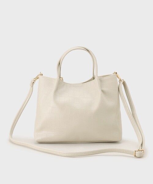 OPAQUE.CLIP（オペークドットクリップ）の「◆新色追加【2WAY】シンプルミドルトートバッグ（トートバッグ・レディース・アイボリー系/シルバー/ブラック系/ホワイト系7・00）」の8枚目の写真