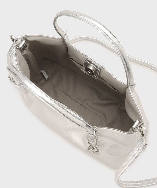 OPAQUE.CLIP（オペークドットクリップ）の「◆新色追加【2WAY】シンプルミドルトートバッグ（トートバッグ・レディース・アイボリー系/シルバー/ブラック系/ホワイト系7・00）」の11枚目の写真