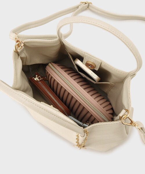 OPAQUE.CLIP（オペークドットクリップ）の「◆新色追加【2WAY】シンプルミドルトートバッグ（トートバッグ・レディース・アイボリー系/シルバー/ブラック系/ホワイト系7・00）」の14枚目の写真