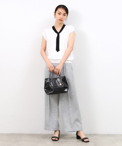 OPAQUE.CLIP（オペークドットクリップ）の「◆新色追加【2WAY】シンプルミドルトートバッグ（トートバッグ・レディース・アイボリー系/シルバー/ブラック系/ホワイト系7・00）」の20枚目の写真