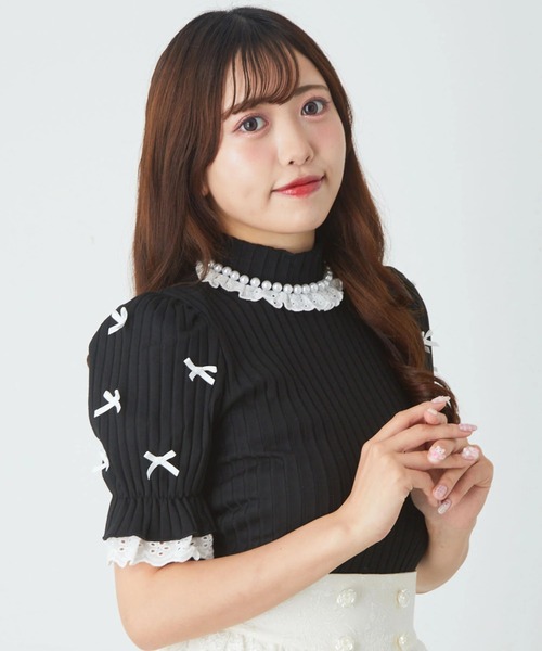 【セール】メニーリボンテレコTOPS（Tシャツ/カットソー）｜Ank Rouge（アンクルージュ）