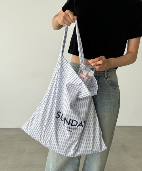 【 】Jeans ナイロン ビーチ サマー トートバッグ CANAL JEAN（キャナルジーン）の「Lakey Park SUNDAYナイロンBIG