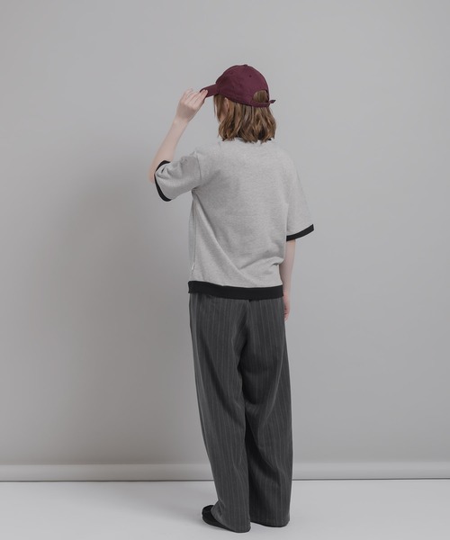 MUHET(ミュエータ)の「ミニ裏毛配色ハーフジップTシャツ(Tシャツ/カットソー・レディース・杢グレー/ネイビー・MEDIUM/X-LARGE)」の22枚目の写真