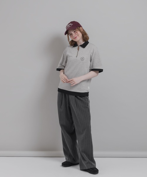 MUHET(ミュエータ)の「ミニ裏毛配色ハーフジップTシャツ(Tシャツ/カットソー・レディース・杢グレー/ネイビー・MEDIUM/X-LARGE)」の21枚目の写真