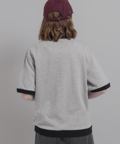 MUHET(ミュエータ)の「ミニ裏毛配色ハーフジップTシャツ(Tシャツ/カットソー・レディース・杢グレー/ネイビー・MEDIUM/X-LARGE)」の19枚目の写真