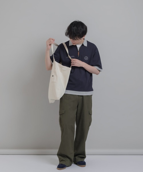 MUHET(ミュエータ)の「ミニ裏毛配色ハーフジップTシャツ(Tシャツ/カットソー・レディース・杢グレー/ネイビー・MEDIUM/X-LARGE)」の13枚目の写真