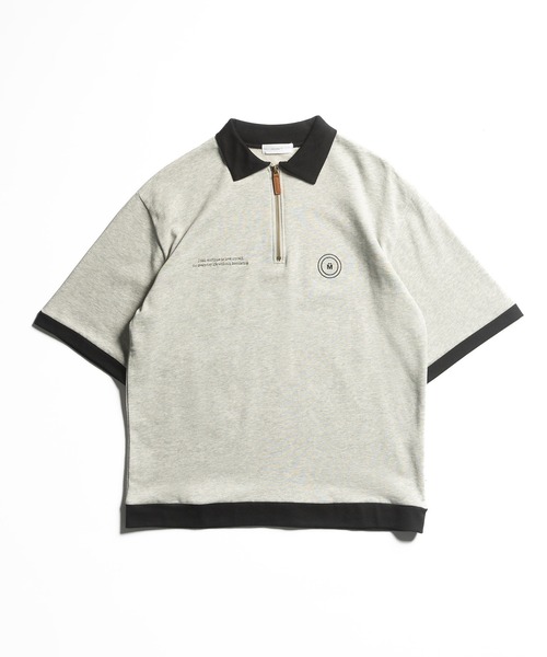 MUHET(ミュエータ)の「ミニ裏毛配色ハーフジップTシャツ(Tシャツ/カットソー・レディース・杢グレー/ネイビー・MEDIUM/X-LARGE)」の15枚目の写真