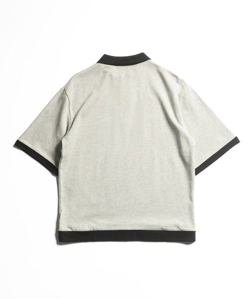 MUHET(ミュエータ)の「ミニ裏毛配色ハーフジップTシャツ(Tシャツ/カットソー・レディース・杢グレー/ネイビー・MEDIUM/X-LARGE)」の16枚目の写真