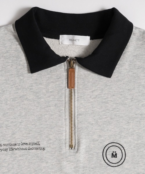 MUHET(ミュエータ)の「ミニ裏毛配色ハーフジップTシャツ(Tシャツ/カットソー・レディース・杢グレー/ネイビー・MEDIUM/X-LARGE)」の17枚目の写真