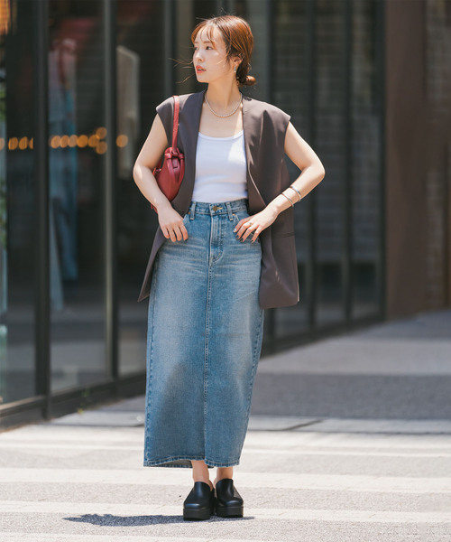 けぇ様❤️☘️P1☘Lee タイトスカート デニム M Lee デニムスカート Lee/リー STANDARD WARDROBE LASTIC