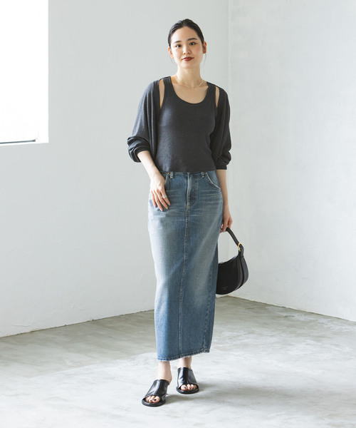 Lee（リー）の「Lee/リー タイトスカート(サックスブルー)（デニム