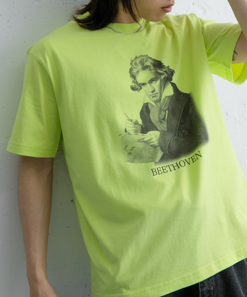 SENSE OF PLACE by URBAN RESEARCH(センスオブプレイスバイアーバンリサーチ)の「ヴィンテージライクTシャツ(ベートーヴェン)(Tシャツ/カットソー・メンズ・ホワイト/ブラック/ライトグレー/イエロー・MEDIUM/LARGE)」の4枚目の写真