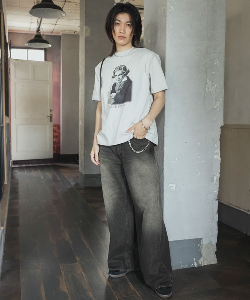 SENSE OF PLACE by URBAN RESEARCH(センスオブプレイスバイアーバンリサーチ)の「ヴィンテージライクTシャツ(ベートーヴェン)(Tシャツ/カットソー・メンズ・ホワイト/ブラック/ライトグレー/イエロー・MEDIUM/LARGE)」の10枚目の写真