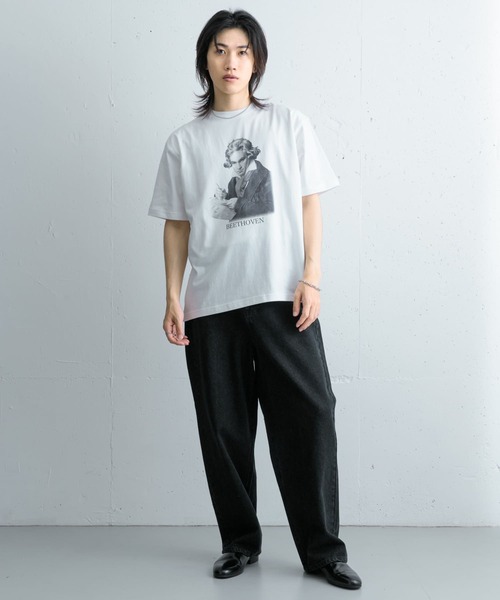 SENSE OF PLACE by URBAN RESEARCH(センスオブプレイスバイアーバンリサーチ)の「ヴィンテージライクTシャツ(ベートーヴェン)(Tシャツ/カットソー・メンズ・ホワイト/ブラック/ライトグレー/イエロー・MEDIUM/LARGE)」の15枚目の写真