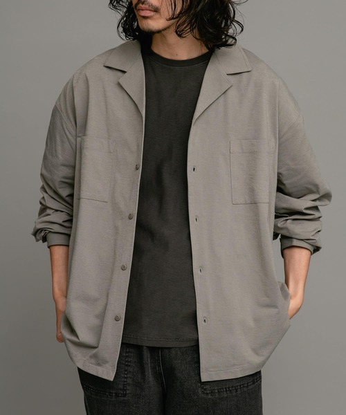 URBAN RESEARCH Sonny Label（アーバンリサーチサニーレーベル）の「イージーケア+速乾オープンカラーシャツ（シャツ/ブラウス・メンズ・ベージュ系その他/ライトカーキ/ネイビー/グリーン系その他・MEDIUM/LARGE）」の2枚目の写真