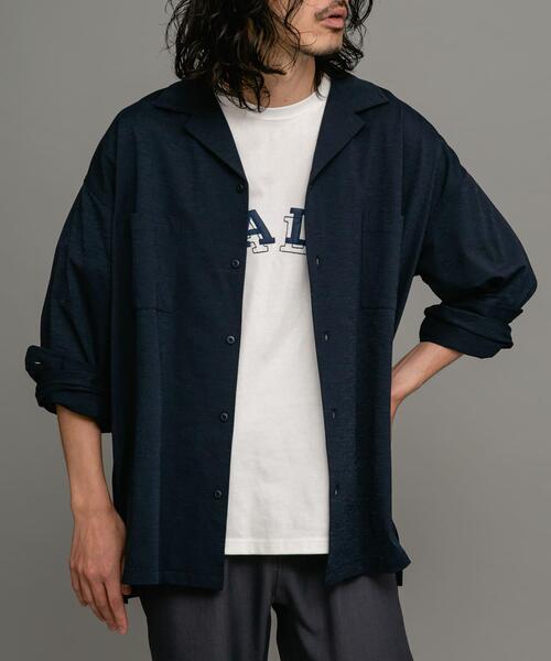 URBAN RESEARCH Sonny Label（アーバンリサーチサニーレーベル）の「イージーケア+速乾オープンカラーシャツ（シャツ/ブラウス・メンズ・ベージュ系その他/ライトカーキ/ネイビー/グリーン系その他・MEDIUM/LARGE）」の6枚目の写真