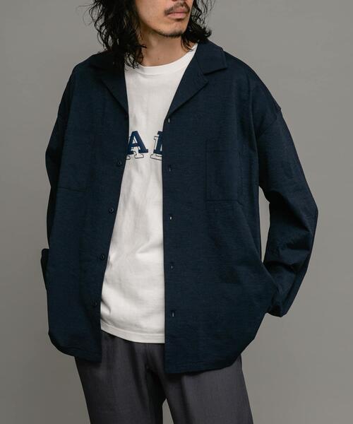 URBAN RESEARCH Sonny Label（アーバンリサーチサニーレーベル）の「イージーケア+速乾オープンカラーシャツ（シャツ/ブラウス・メンズ・ベージュ系その他/ライトカーキ/ネイビー/グリーン系その他・MEDIUM/LARGE）」の7枚目の写真