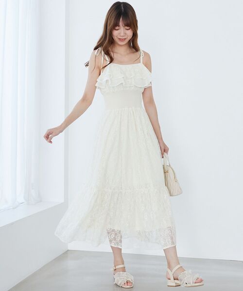 MAJESTIC LEGON(マジェスティックレゴン)の「2wayコルセットレースワンピ(ワンピース・レディース・アイボリー/ブラック/ホワイト系その他2・MEDIUM)」の20枚目の写真
