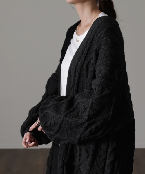 HUG.U(ハグユー)の「超ロング 「 アウターカーデ」(カーディガン/ボレロ・レディース・ライトグレー/モカ/テラコッタ/ブルー/カーキ/ブラック/アイボリー・FREE)」の21枚目の写真