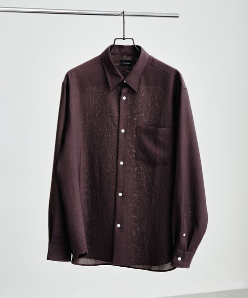 green label relaxing（グリーンレーベルリラクシング）の「ポリエステル ワッシャー ポプリン ジャストルーズ シャツ（シャツ/ブラウス・メンズ・ダークブラウン/ダークグレー/ベージュ・L/M/S/XL）」の3枚目の写真