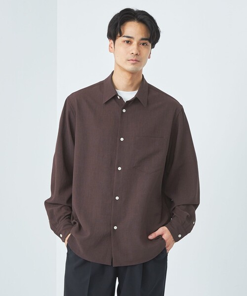 green label relaxing（グリーンレーベルリラクシング）の「ポリエステル ワッシャー ポプリン ジャストルーズ シャツ（シャツ/ブラウス・メンズ・ダークブラウン/ダークグレー/ベージュ・L/M/S/XL）」の19枚目の写真