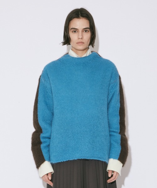beautiful people（ビューティフルピープル）の「wooledmohair knitted highneck pullover（ニット/セーター・レディース・アイボリー/ダークブラウン・34/38/42）」の2枚目の写真