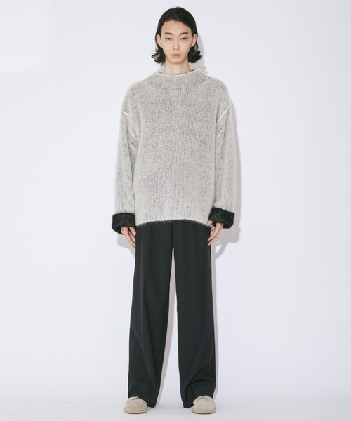 beautiful people（ビューティフルピープル）の「wooledmohair knitted highneck pullover（ニット/セーター・レディース・アイボリー/ダークブラウン・34/38/42）」の3枚目の写真