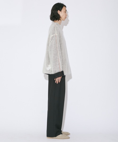 beautiful people（ビューティフルピープル）の「wooledmohair knitted highneck pullover（ニット/セーター・レディース・アイボリー/ダークブラウン・34/38/42）」の4枚目の写真