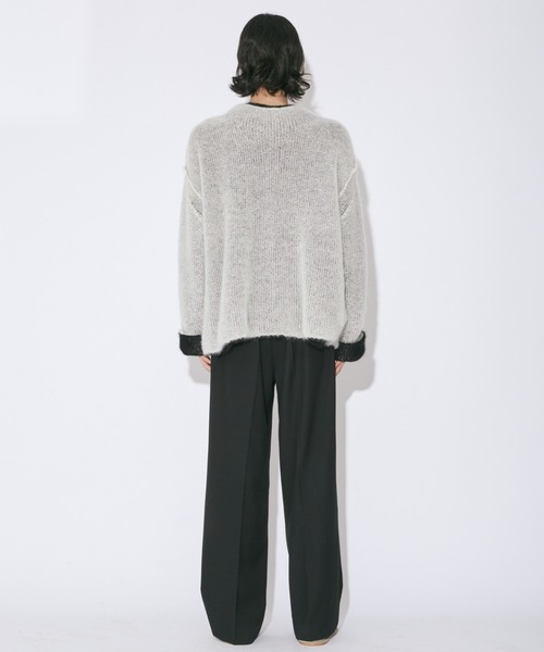 beautiful people（ビューティフルピープル）の「wooledmohair knitted highneck pullover（ニット/セーター・レディース・アイボリー/ダークブラウン・34/38/42）」の5枚目の写真