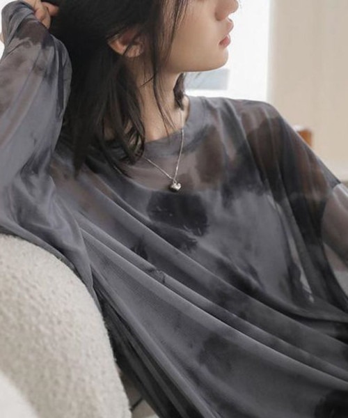 ARCHIVER（アーカイバ）の「【Bz】シアーニュアンストップスタイダイLS（MA/W85）（Tシャツ/カットソー・レディース・ブラック・FREE）」の2枚目の写真