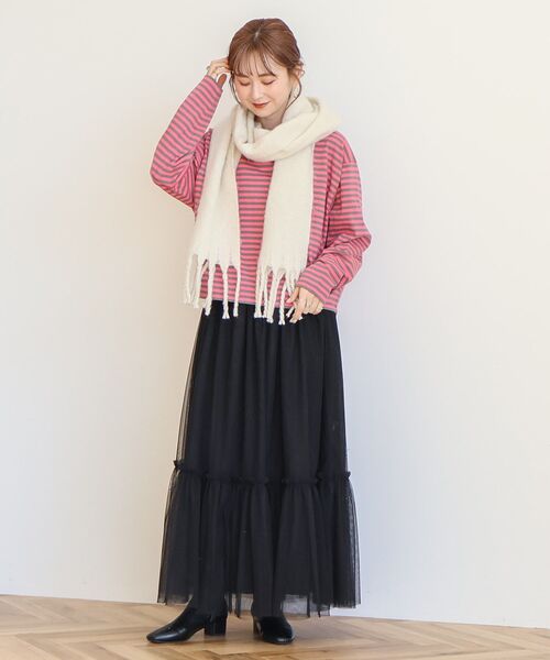 AMERICAN HOLIC（アメリカンホリック）の「ショートボーダーカットプルオーバー（Tシャツ/カットソー・レディース・グレー/ブラック/パープル・M/L）」の22枚目の写真