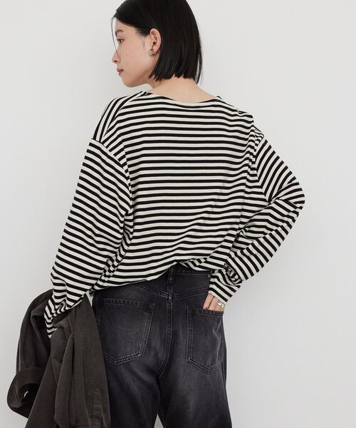 AMERICAN HOLIC（アメリカンホリック）の「ショートボーダーカットプルオーバー（Tシャツ/カットソー・レディース・グレー/ブラック/パープル・M/L）」の16枚目の写真
