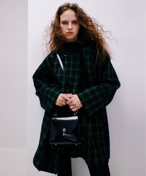 【セール】ジオリカチェックジップブルゾン（ノーカラーコート）｜allureville（アルアバイル） 52,800円