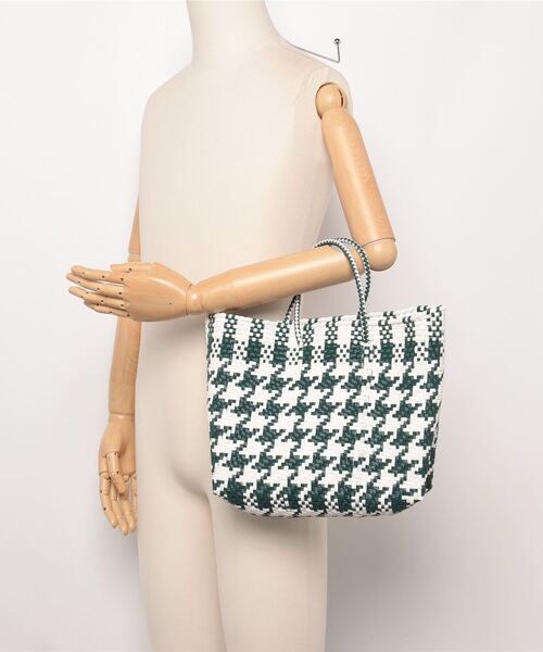 Moon Bird（ムーンバード）の「【Moon Bird/ムーンバード】手編みのメルカドバッグ・CHECK（S）（かごバッグ・レディース・グリーン系その他2・FREE）」の5枚目の写真