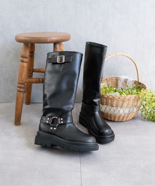Fabby fabby(ファビィーファビィー)の「ローヒールエンジニアロングブーツ(ブーツ・レディース・ブラック/ブラウン・SMALL/MEDIUM/LARGE)」の10枚目の写真