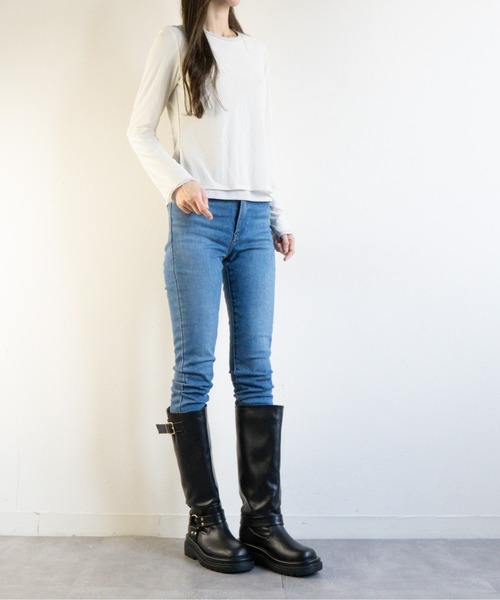 Fabby fabby(ファビィーファビィー)の「ローヒールエンジニアロングブーツ(ブーツ・レディース・ブラック/ブラウン・SMALL/MEDIUM/LARGE)」の17枚目の写真