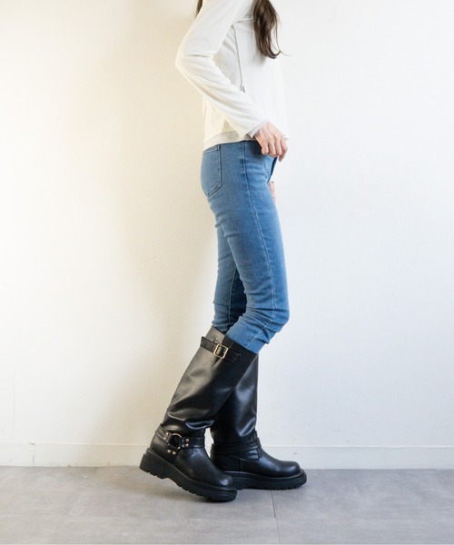 Fabby fabby(ファビィーファビィー)の「ローヒールエンジニアロングブーツ(ブーツ・レディース・ブラック/ブラウン・SMALL/MEDIUM/LARGE)」の19枚目の写真