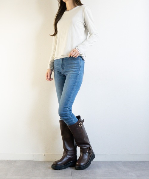 Fabby fabby(ファビィーファビィー)の「ローヒールエンジニアロングブーツ(ブーツ・レディース・ブラック/ブラウン・SMALL/MEDIUM/LARGE)」の13枚目の写真