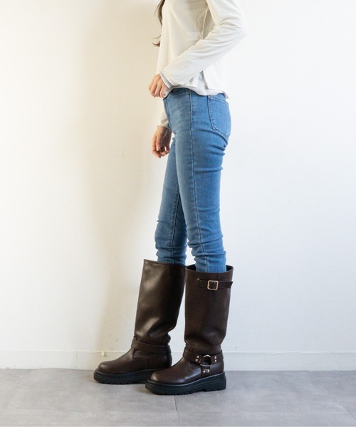 Fabby fabby(ファビィーファビィー)の「ローヒールエンジニアロングブーツ(ブーツ・レディース・ブラック/ブラウン・SMALL/MEDIUM/LARGE)」の21枚目の写真