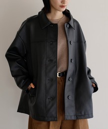 shetila（シェティラ）の「オーバーサイズ ステンカラー合皮ブルゾン（ブルゾン）」