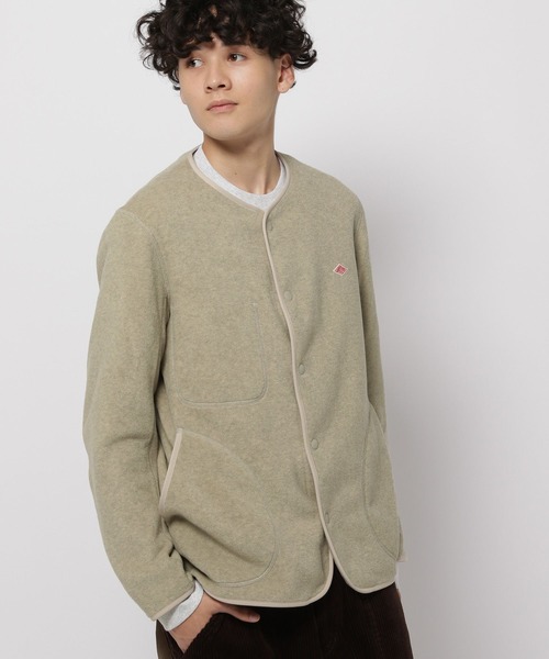 DANTON(ダントン)】フリース ノーカラージャケット（ノーカラー