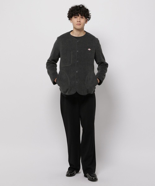 DANTON(ダントン)】フリース ノーカラージャケット（ノーカラー