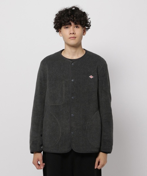 DANTON(ダントン)】フリース ノーカラージャケット（ノーカラー