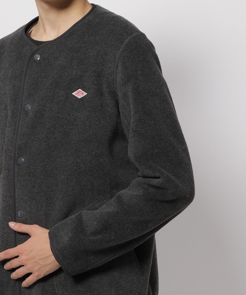 DANTON メンズフリース ノーカラージャケット 美品 DANTON(ダントン)】フリース ノーカラージャケット（ノーカラー